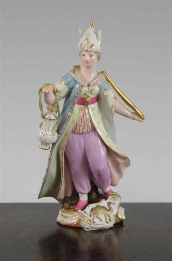 Appraisal: A Meissen figure emblematic of 'Asia' th century blue crossed