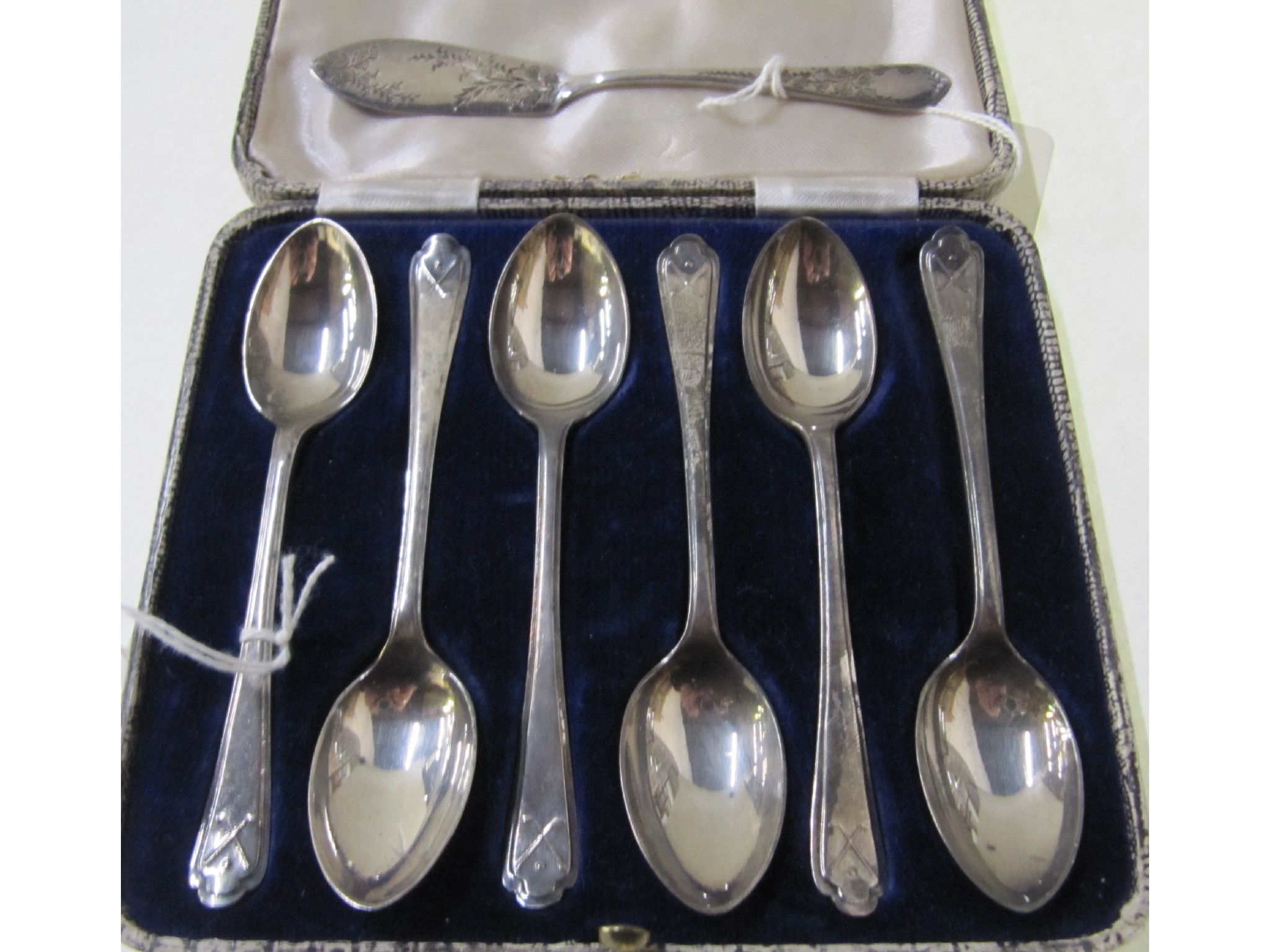 Appraisal: A lot comprising a cased set of six silver coffee