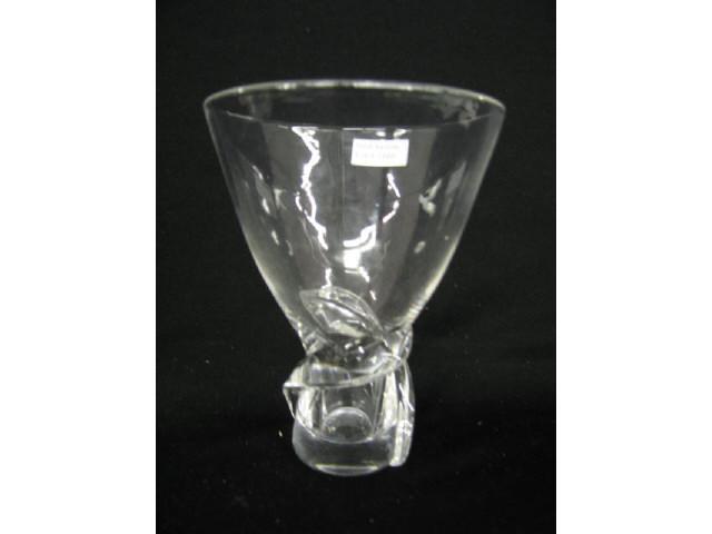 Appraisal: Steuben Crystal Bauquet Vase swirling base tall signed excellent