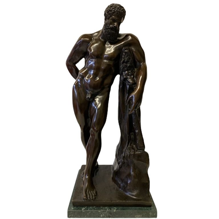 Appraisal: Artist Unknown Signed Hercules Bronze Sculpture Artist Unknown Signed Hercules