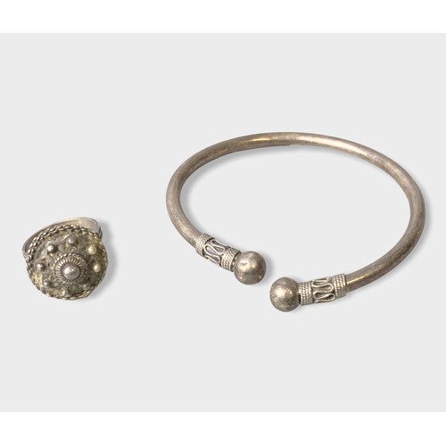 Appraisal: A vintage Silver greek style ring and similar bangle