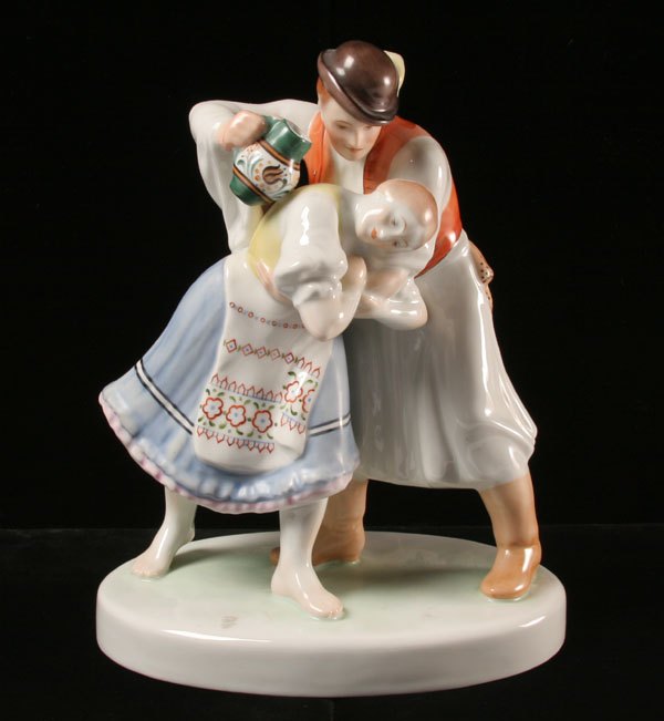 Appraisal: Herend figure group folk costumed drinking couple H