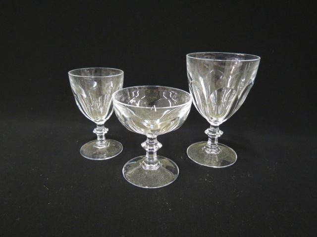 Appraisal: pc Cut Crystal Stemware Service various sizes to classic flower