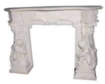 Appraisal: A Stunning Carved Marble Fireplace Mantel th Century This piece