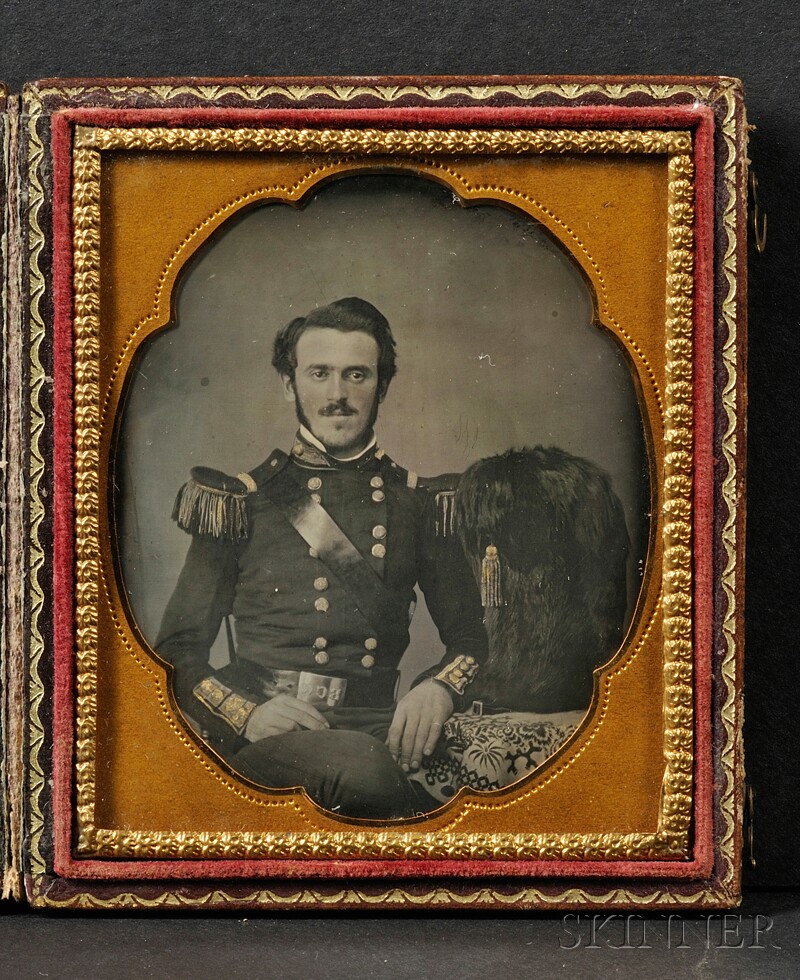 Appraisal: Sixth Plate Daguerreotype Portrait of a Seated Officer in Dress