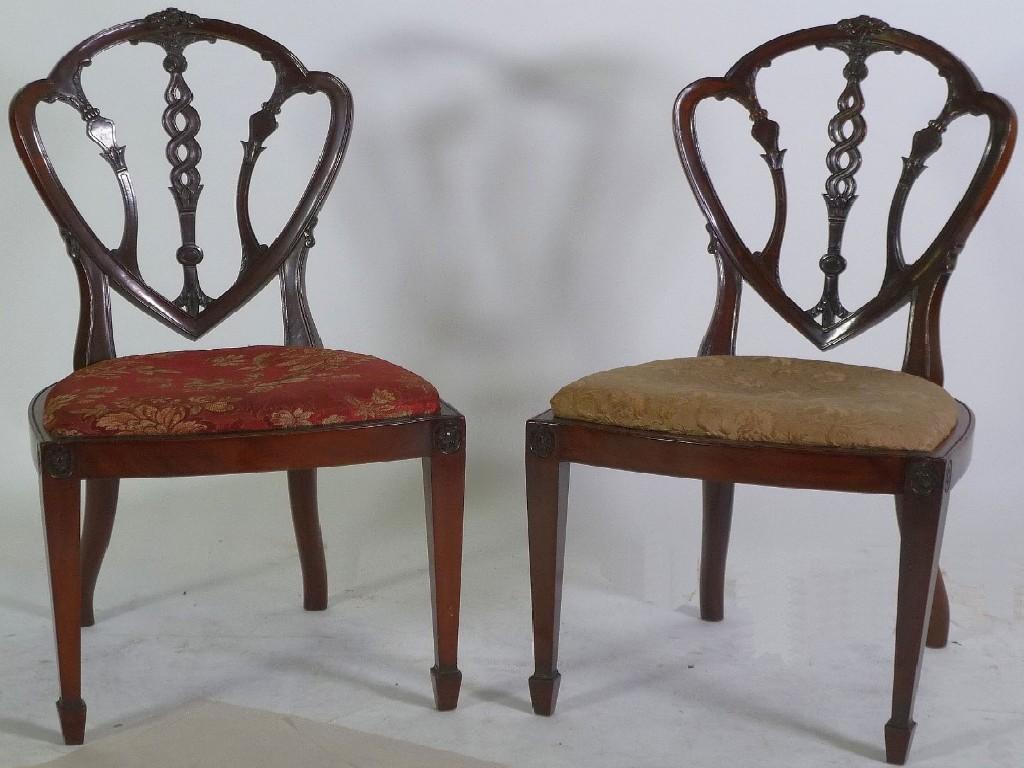 Appraisal: SET OF SIX EARLY TWENTIETH CENTURY DARK STAINED MAHOGANY CAVED