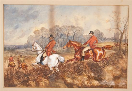 Appraisal: Henry Alken British - The Fox Hunt watercolor on paper