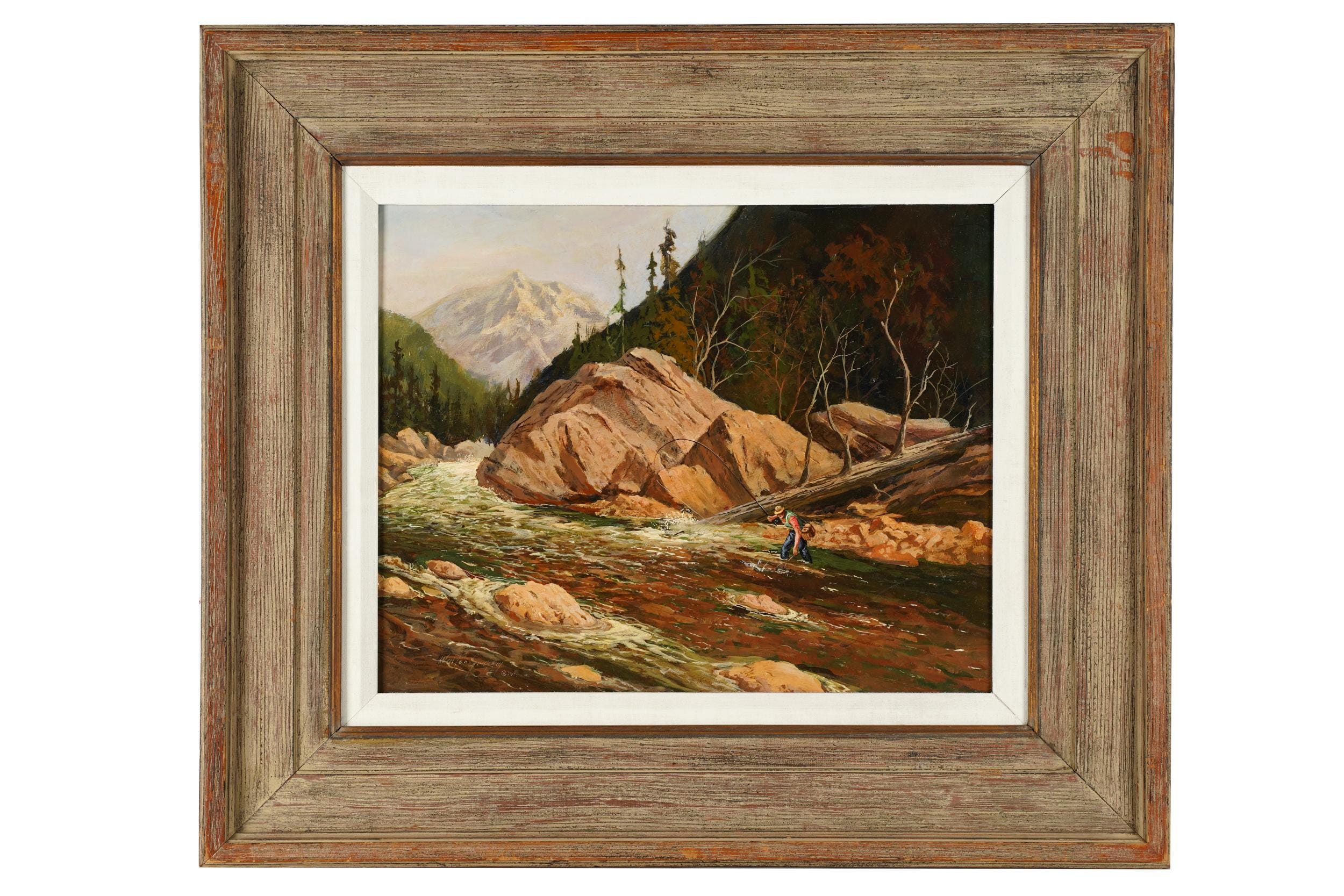 Appraisal: WALTER GRAHAM - MOUNTAIN LANDSCAPE WITH oil on artist board