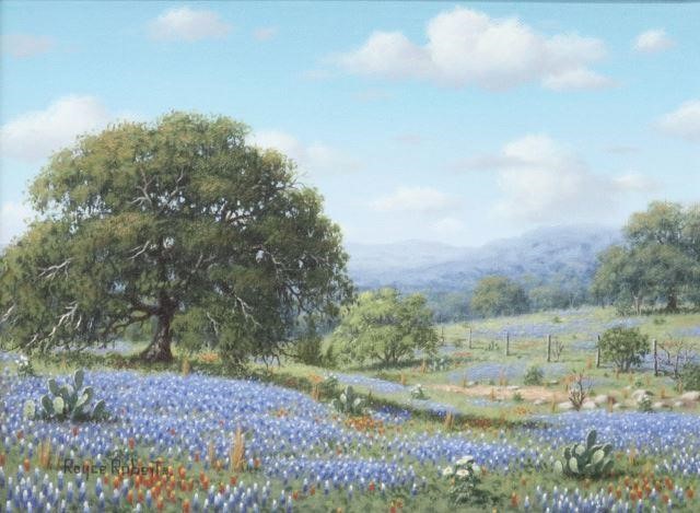 Appraisal: Framed oil on canvas painting Landscape with Live Oak Tree