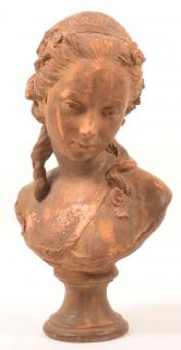 Appraisal: Terracotta Bust of a Woman signed LeBrun Antique Terracotta Bust