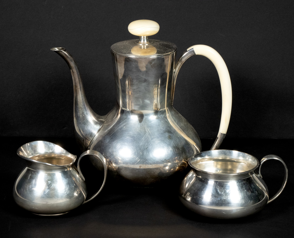 Appraisal: FRANTZ HINGELBERG DANISH SILVER COFFEE SET Piece Sterling Silver Beverage