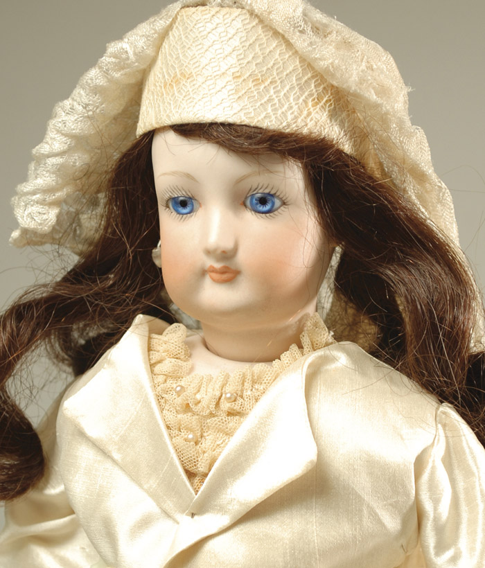 Appraisal: UNMARKED FRANCOIS GAULTIER BRIDE DOLL - bisque socket head doll