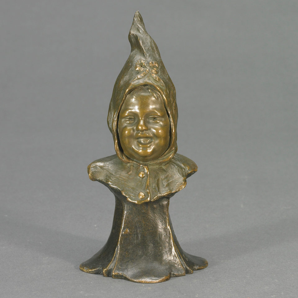 Appraisal: L'ENFANT CLOWN Luigi Melchiorre Italian th century small patinated bronze