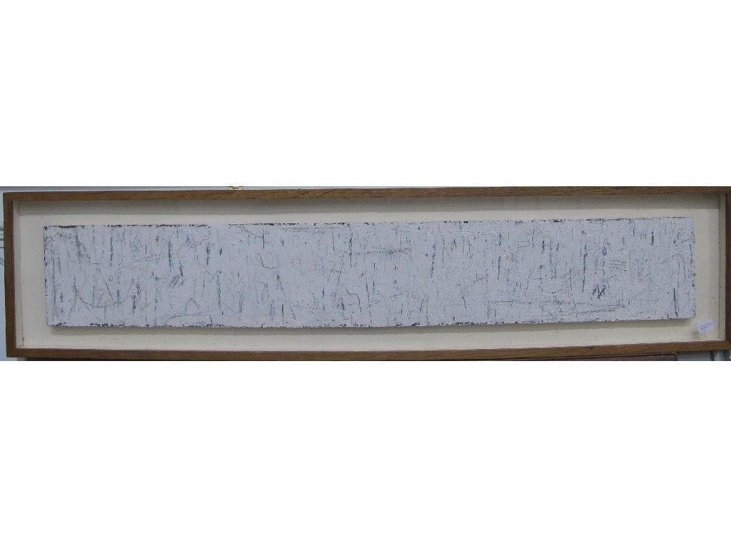 Appraisal: JAMES CRAMB Oil and pencil 'White Painting' Exhibition label dated