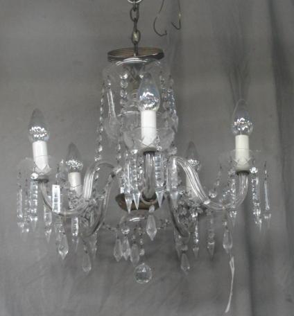 Appraisal: Arm Crystal Chandelier Dimensions diameter x high