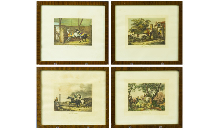 Appraisal: Pair of Horse Subject Etchings L'Entree de l'Ecurie and L'Interieur