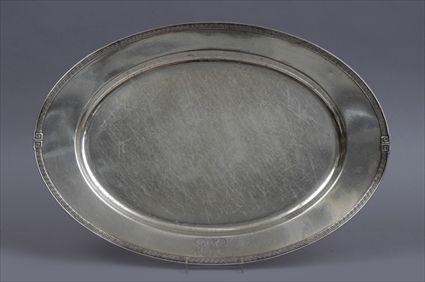 Appraisal: GORHAM MONOGRAMMED SILVER OVAL TRAY With sword mark for with