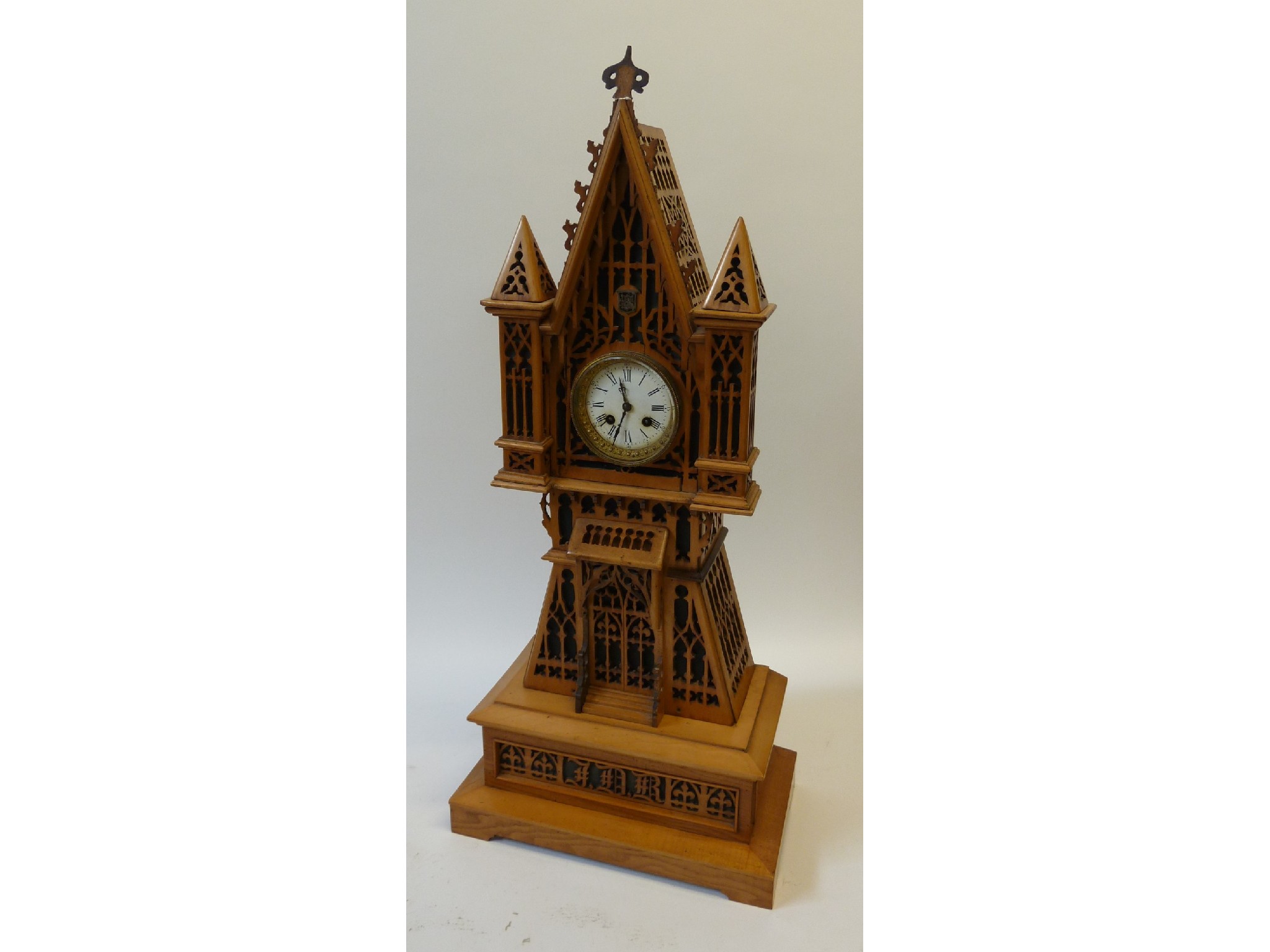 Appraisal: LARGE LATE VICTORIAN MANTEL CLOCK with Japy Freres days striking