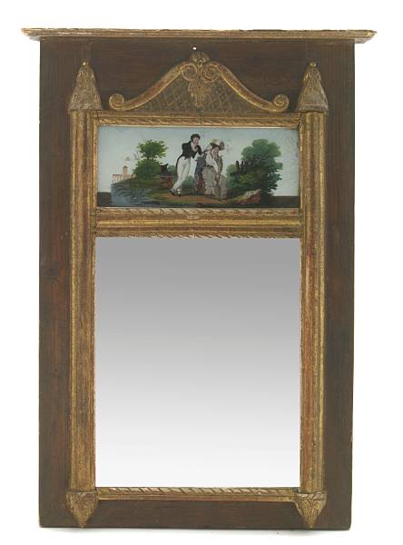 Appraisal: A Neoclassical parcel gilt and eglomise mirror height in width