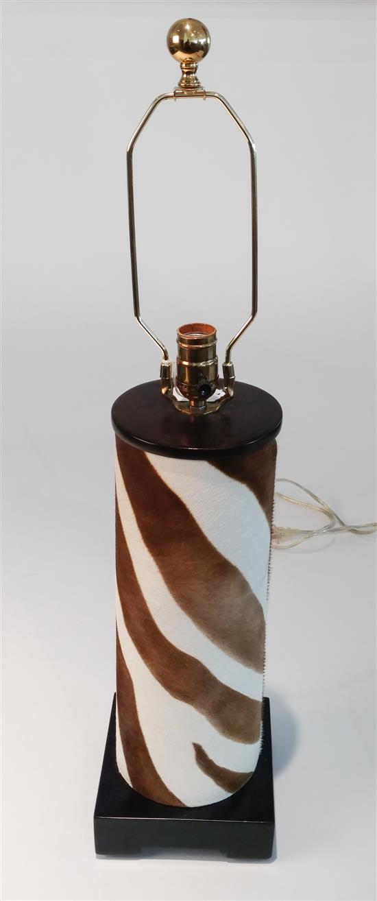 Appraisal: Sale Lot A Zebra Skin Mounted Table Lamp Florida