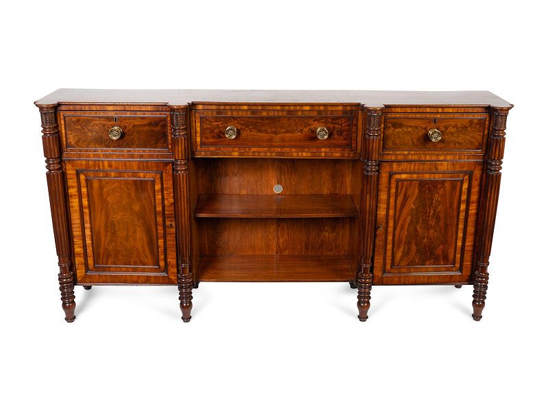 Appraisal: A Regency Inlaid Mahogany Console Cabinet Height x width x