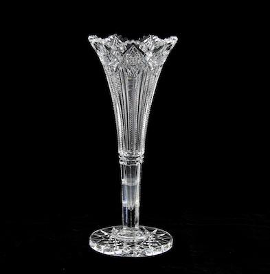 Appraisal: A Hawkes Brilliant Cut Glass Vase Trumpet shape approx H