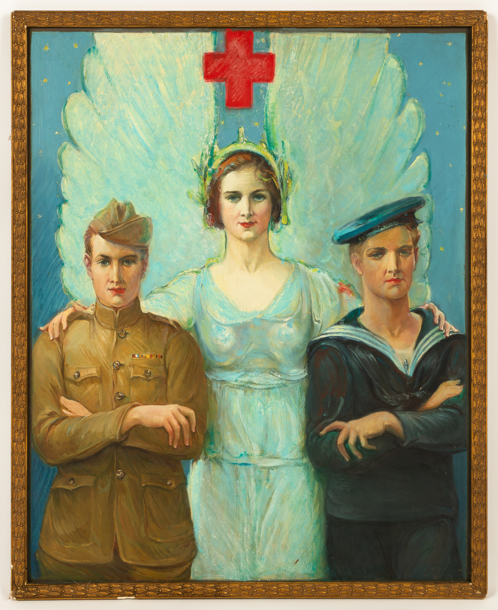 Appraisal: CHARLES HINTON AMERICAN RED CROSS ILLUSTRATION PAINTING Oil on artist