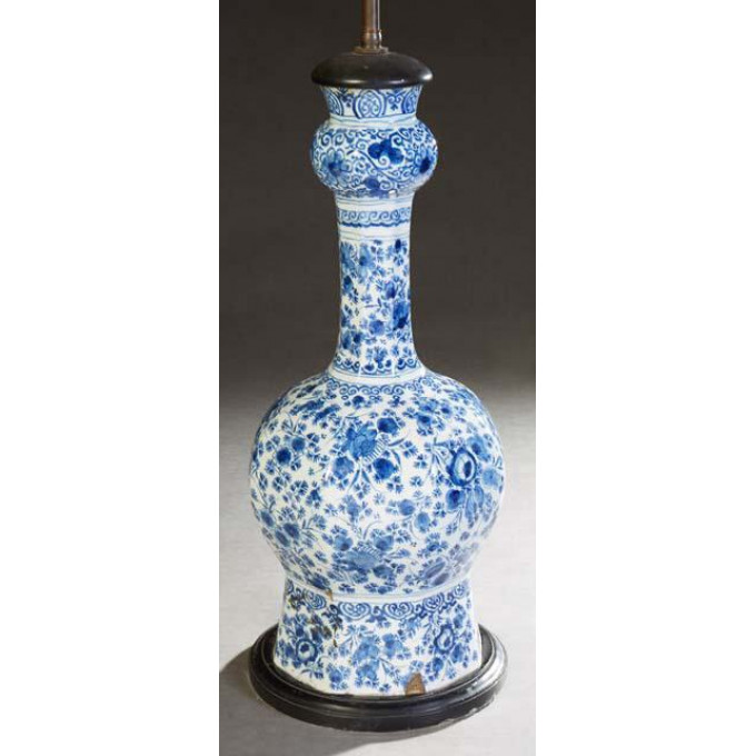 Appraisal: Delft Baluster Porcelain Vase th c with floral decoration in