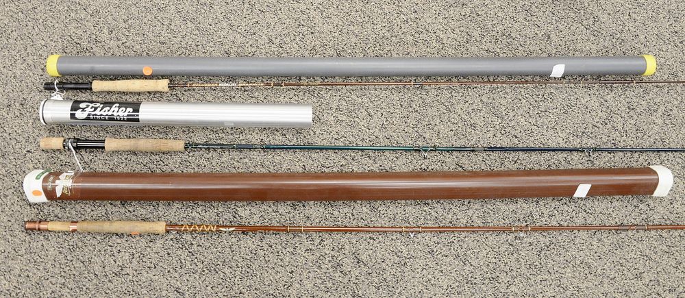 Appraisal: Three Fly Rods to include Fisher Universe piece ' Pflueger