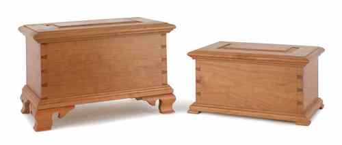 Appraisal: Two Chippendale style cherry miniature blanket chests signed Russ Kramer