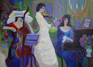 Appraisal: MAIMON Isaac Oil on Canvas Musicians i Interior Signed lower