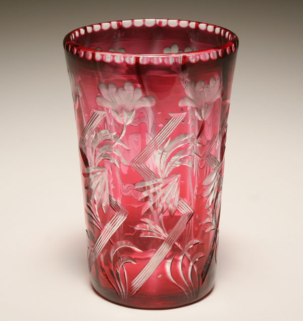 Appraisal: Stevens and Williams Royal Brierly cranberry glass vase from England's