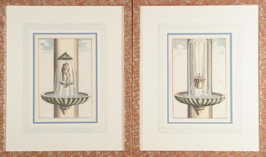 Appraisal: AFTER GEORG ANDREA BOCKLER - Eight hand-colored engravings of fountains