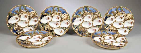 Appraisal: A Fine Set of Six Limoges Porcelain Oyster Plates from