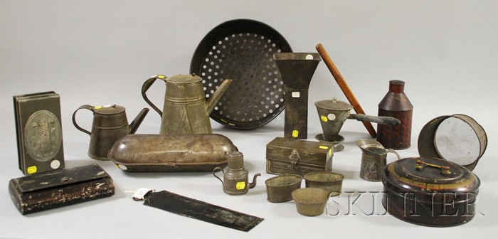 Appraisal: Group of Assorted Tin Kitchenware including painted tin pantry spice