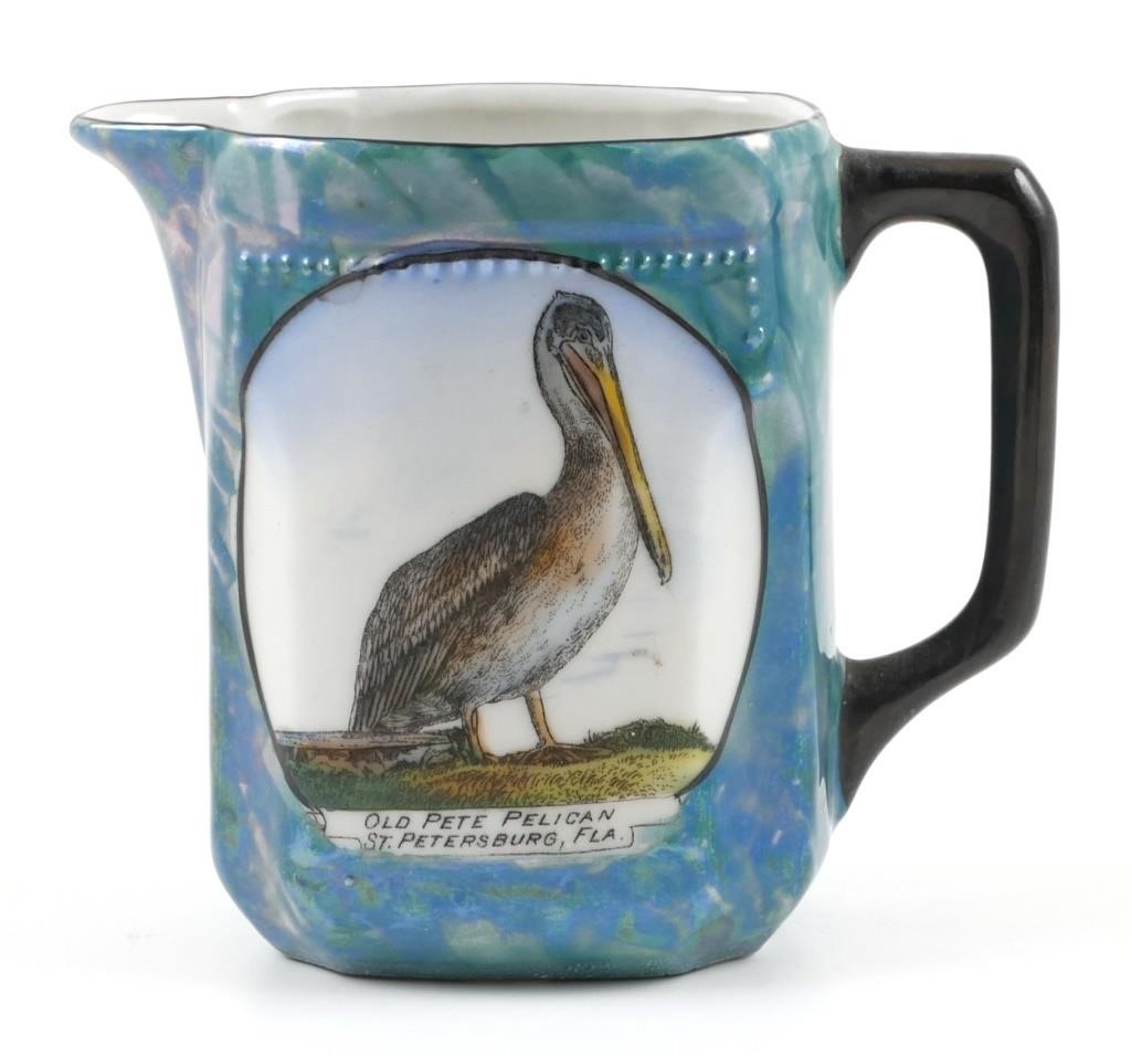 Appraisal: JONROTH ST PETERSBURG PELICAN CREAMERJonroth Studios Germany hand painted souvenir