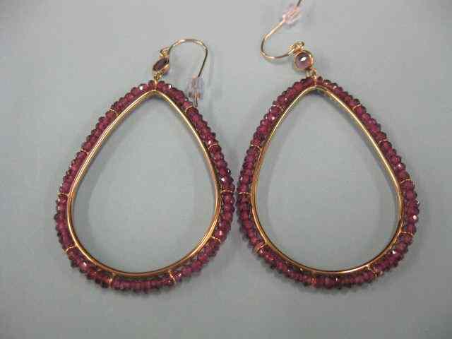 Appraisal: Tourmaline k Gold Earrings facetedreddish purple gems on k yellow