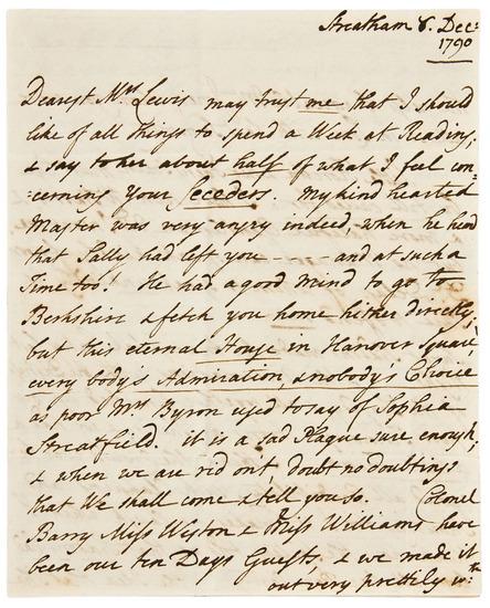 Appraisal: PIOZZI Hester Lynch Thrale - Autograph letter signed with initials