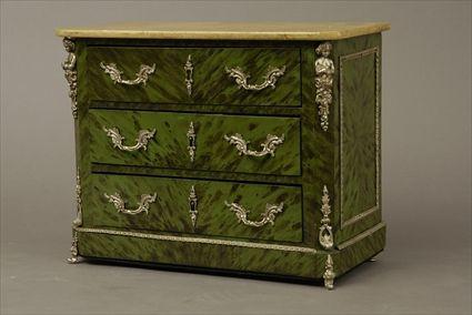 Appraisal: Louis XIV-Style Faux Tortoiseshell Miniature Commode x in Provenance Property