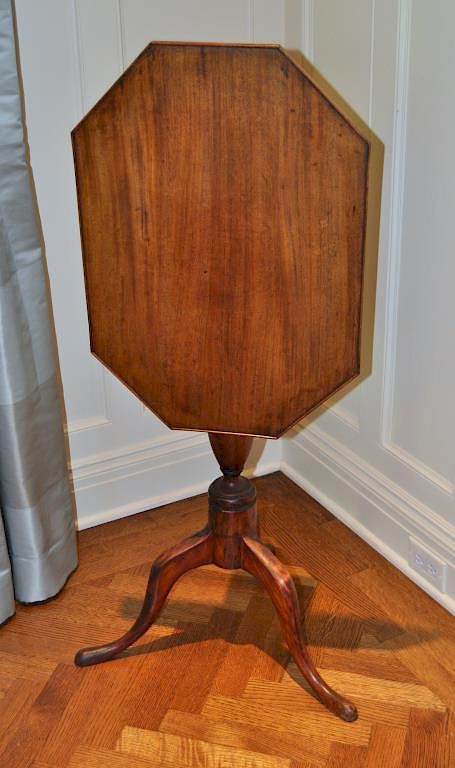 Appraisal: American Cherry Tip Table with octagonal top on an urn