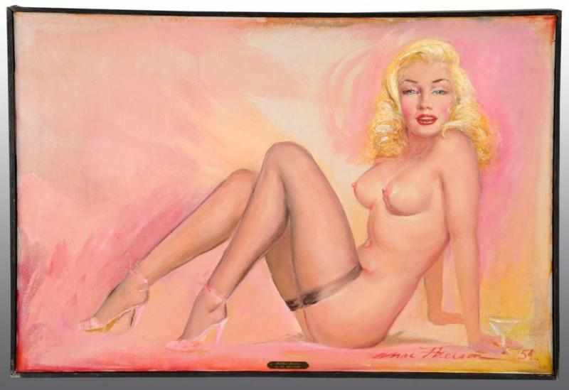 Appraisal: Marilyn Monroe Pinup Collage on Canvas Description Dated By Earl