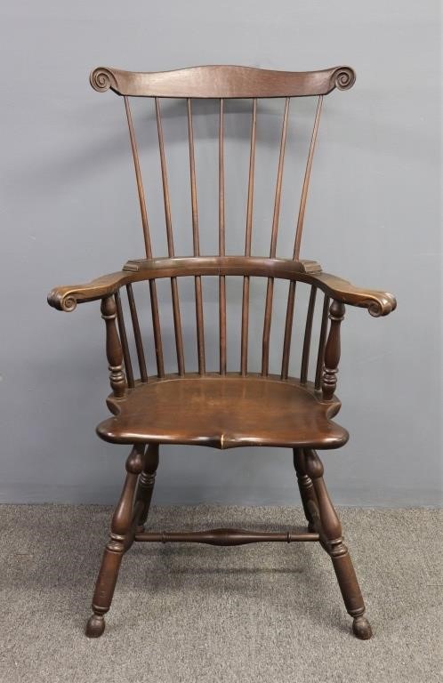 Appraisal: Philadelphia Windsor armchair with carved ears h x w x