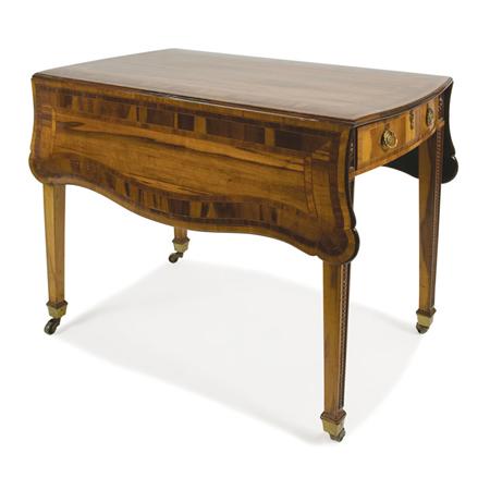 Appraisal: George III Gilt-Bronze Mounted Calamander Tulipwood and Mahogany Pembroke Table