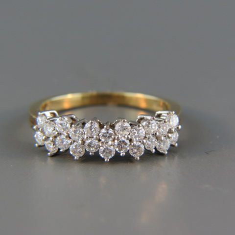 Appraisal: Diamond Ring double row band style round diamonds totaling carat