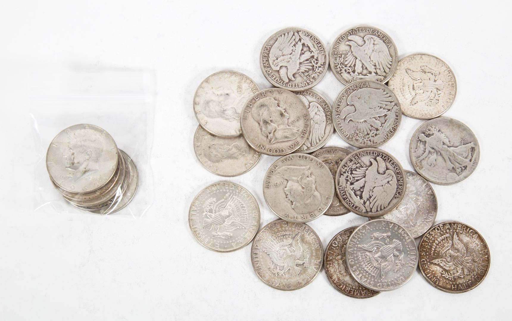 Appraisal: USA Mixed Half Dollars - Twenty-three mixed silver halves comprising