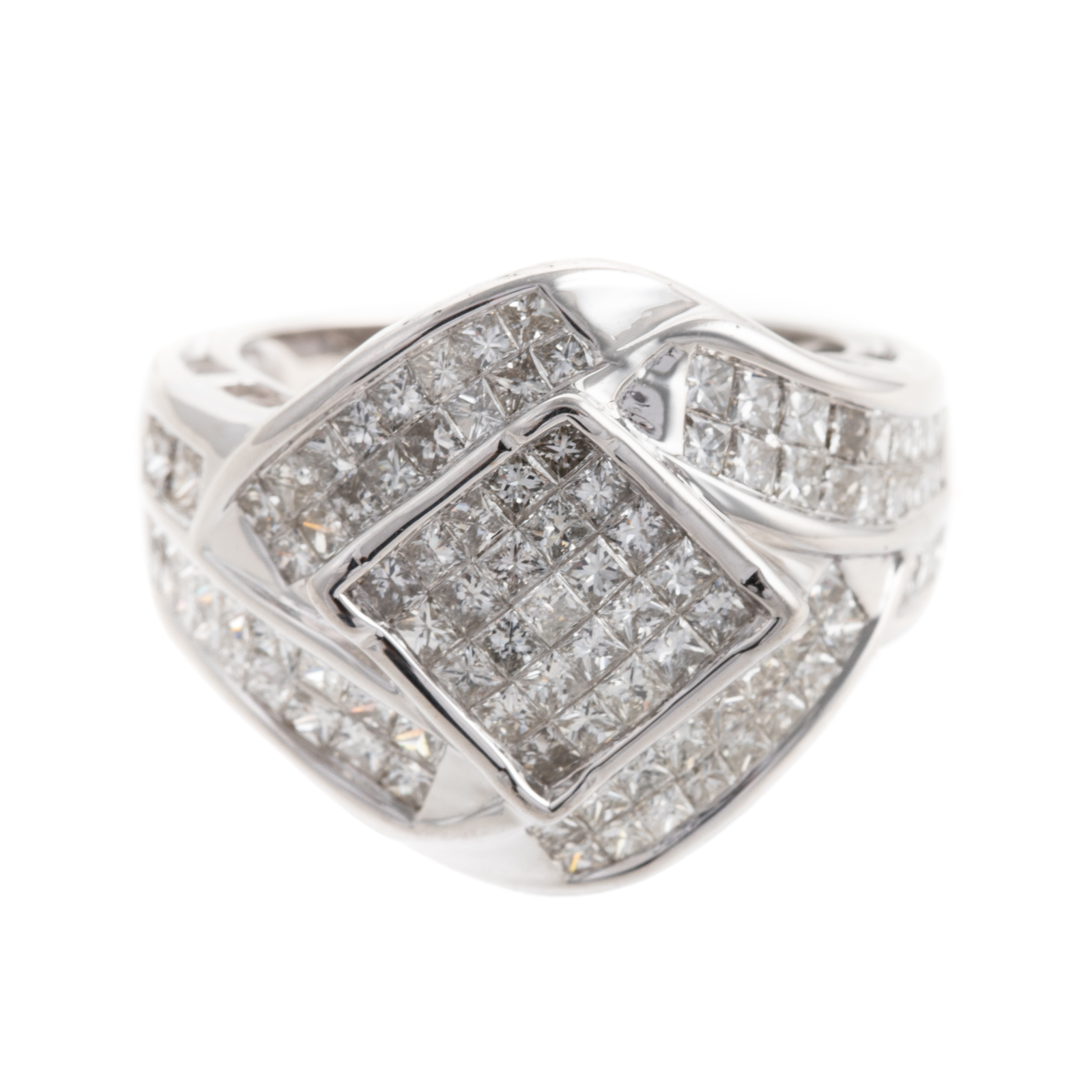 Appraisal: AN INVISIBLY SET PRINCESS CUT DIAMOND RING IN K K