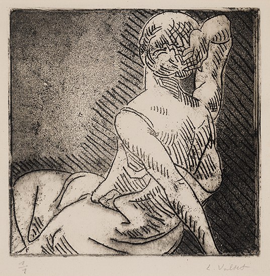 Appraisal: LOUIS VALTAT Femme assise Soft-ground etching and aquatint circa x