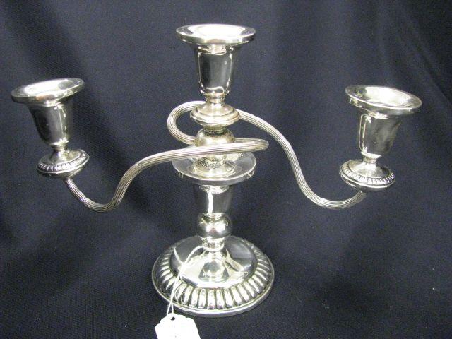 Appraisal: Sterling Silver Candelabra triple sconce