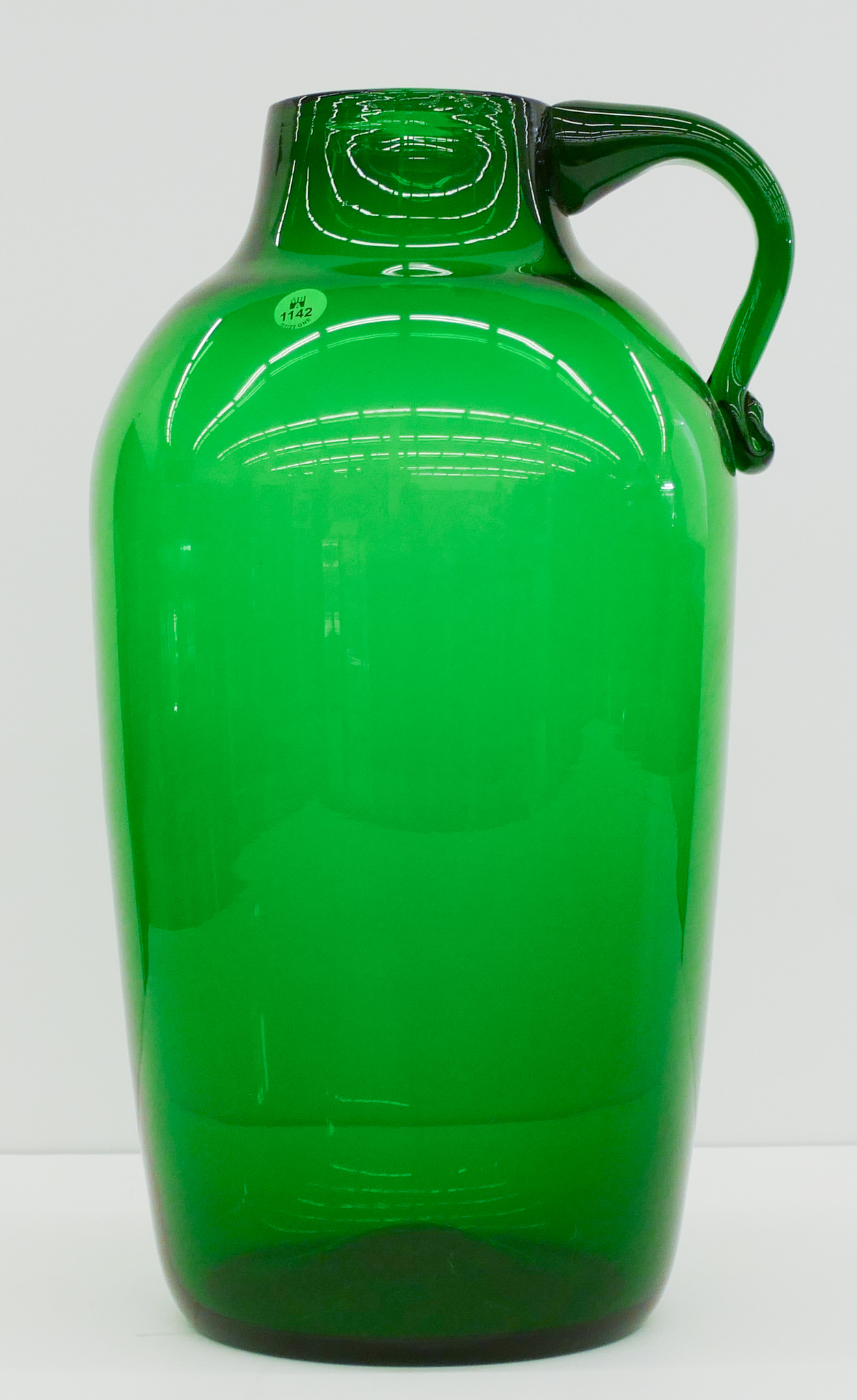 Appraisal: Vintage Blenko Green Glass Floor Jug ''