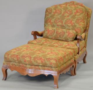 Appraisal: Harden Furniture upholstered chair and ottoman with original tag Harden